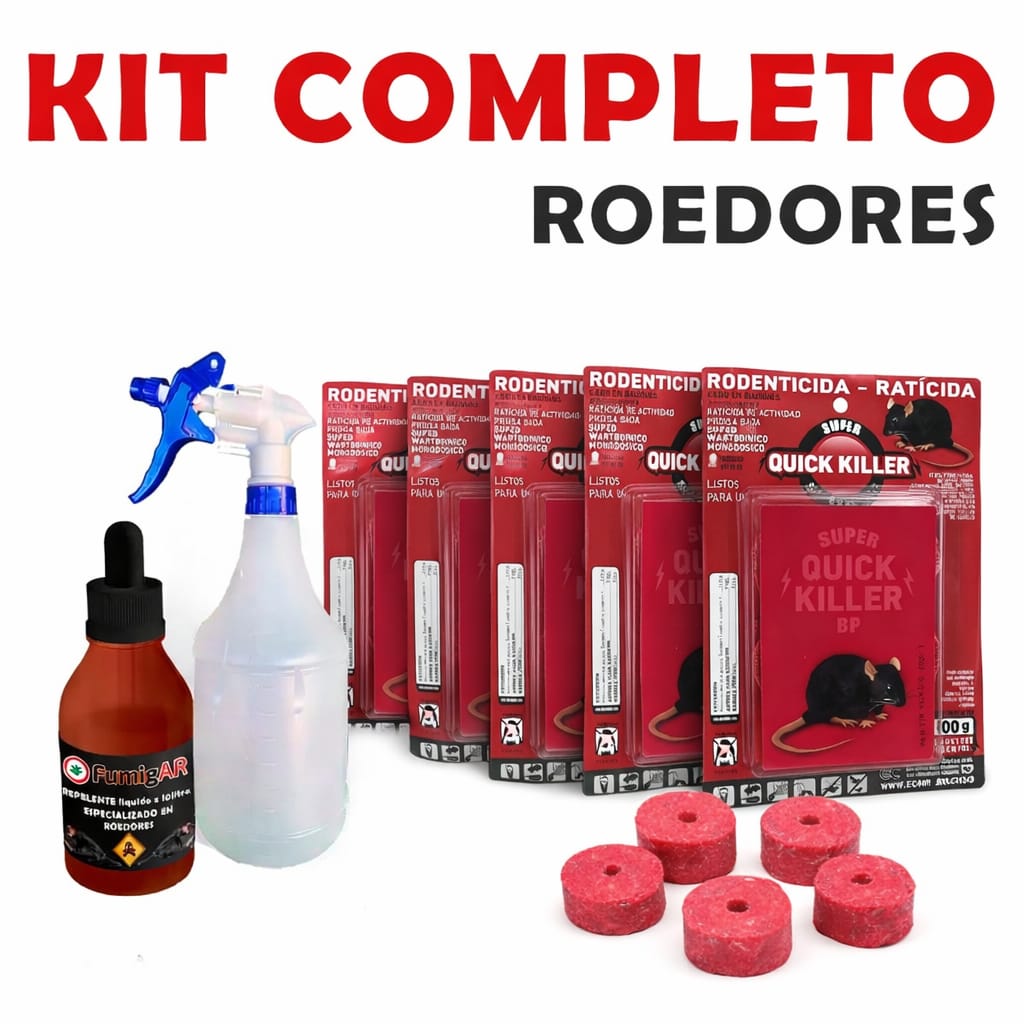 Kit Cebos Rodenticida + Repelente Para Fumigar Ratas Veneno Mata - Extra Grande
