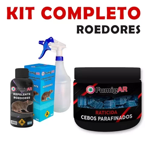Kit Cebos Rodenticida + Repelente Para Fumigar Ratas Veneno Mata - Grande