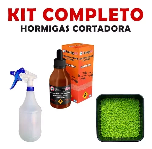 Kit Insecticida Liquido + Cebo Granulado Para Fumigar Hormigas Podadoras Veneno Mata - Grande