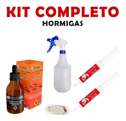 Kit Insecticida Liquido + Jeringa Gel Para Fumigar Hormigas Veneno Mata - Extra Grande