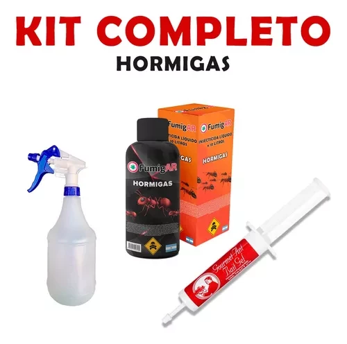 Kit Insecticida Liquido + Jeringa Gel Para Fumigar Hormigas Veneno Mata - Grande