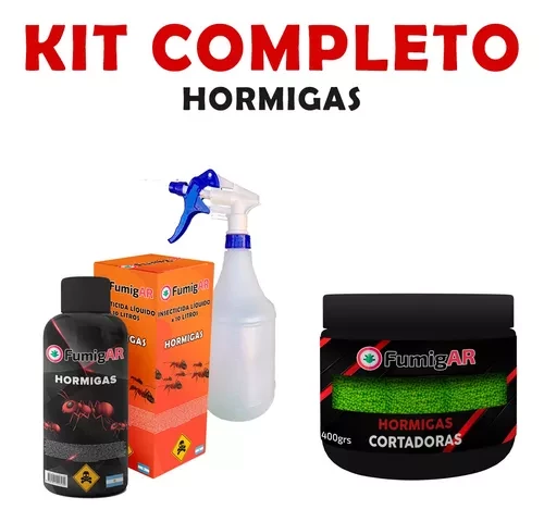 Kit Insecticida Liquido + Cebo Granulado Para Fumigar Hormigas Podadoras Veneno Mata - Extra Grande